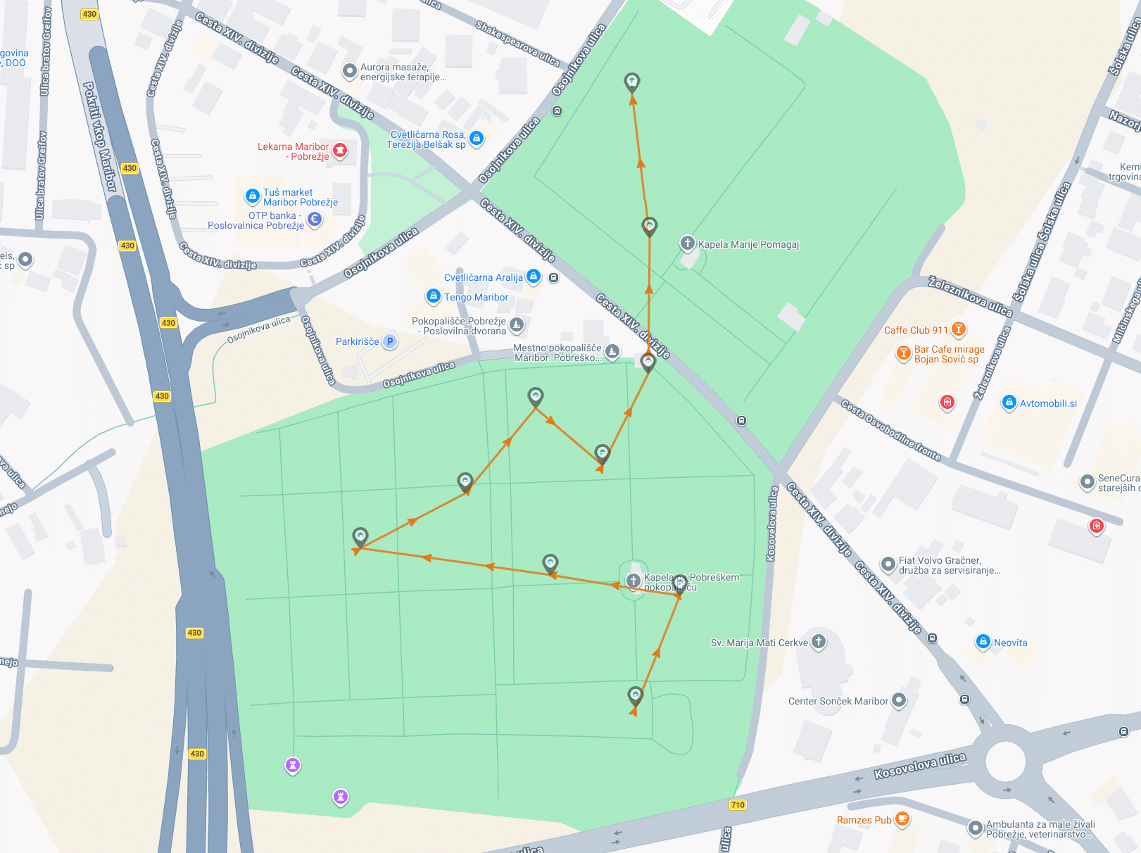 Optimised map view in ARTOUR